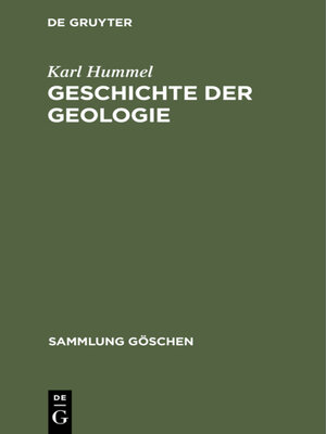 cover image of Geschichte der Geologie